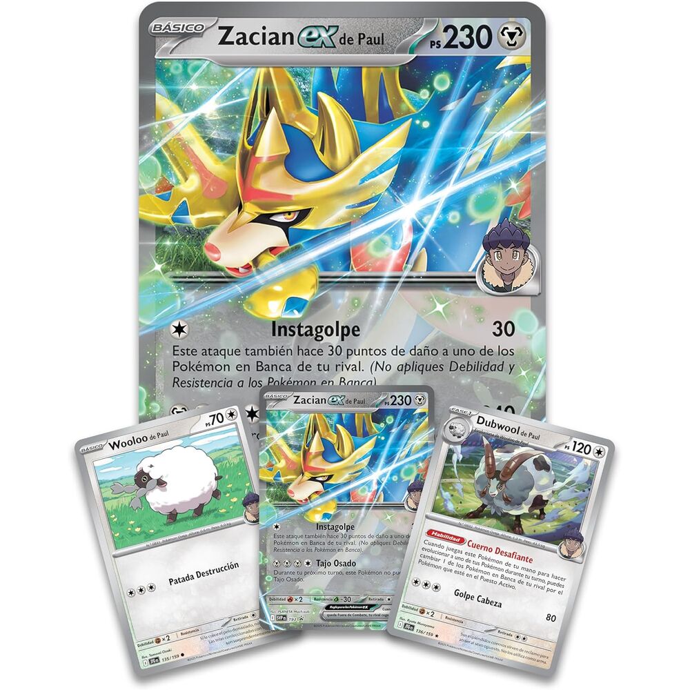 Blister cartas Zacian Ex de Paul Pokemon español