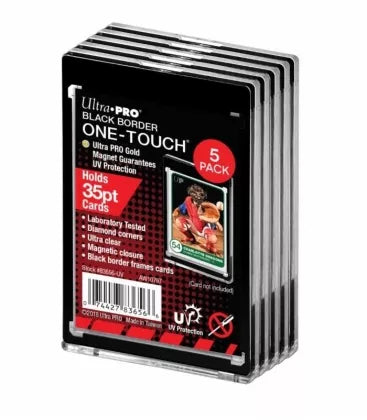 Toploader 35PT Black Border UV ONE-TOUCH Magnetic Holder - 5 Pack   ULTRA PRO
