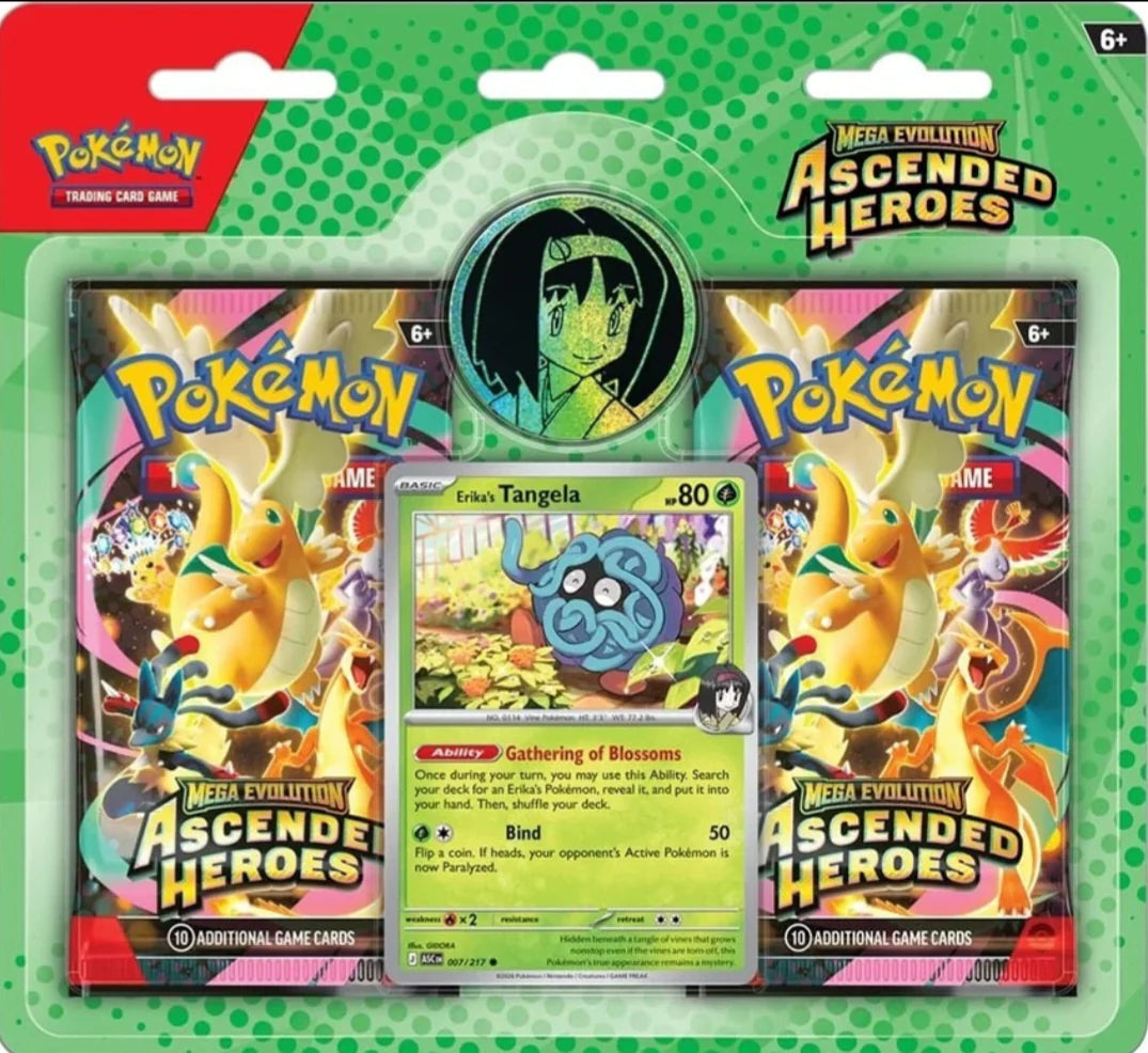 Blister 2 sobres Cartas Coleccionables Ascended Héroes Pokemon Inglés